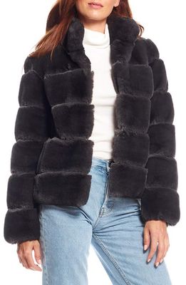 DONNA SALYERS FABULOUS FURS Posh Quilted Faux Fur Jacket in Char