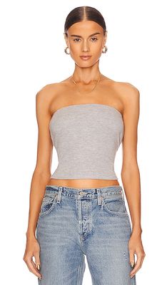DONNI. Sweater Tube Top in Grey