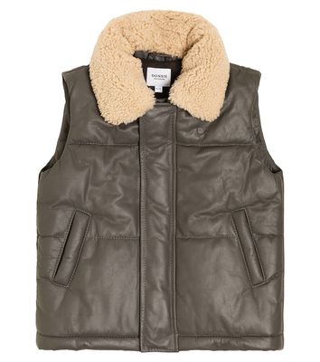 Donsje Baby Bees shearling-trimmed leather vest
