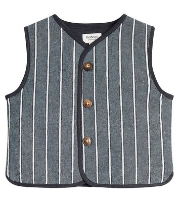 Donsje Baby Ririo striped cotton and linen vest