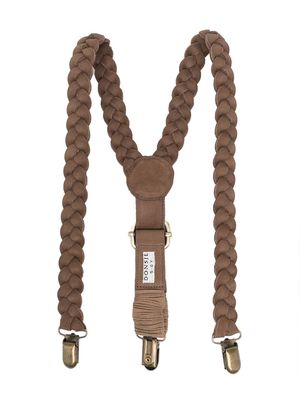 Donsje braided leather braces - Brown