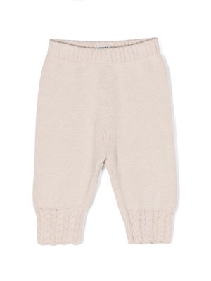 Donsje cable-knit tapered trousers - Neutrals