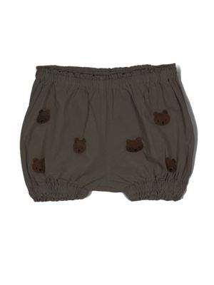 Donsje Carson embroidered-bear bloomers - Green