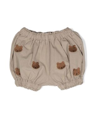 Donsje Carson embroidered-bear bloomers - Neutrals