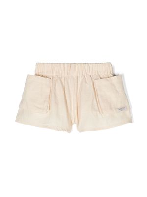 Donsje elasticated-waist cotton shorts - Neutrals