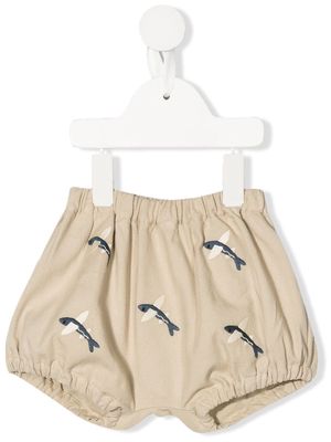 Donsje flying fish embroidered shorts - Neutrals