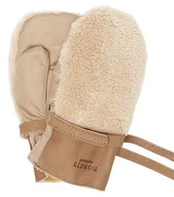 Donsje James faux fur and leather mittens