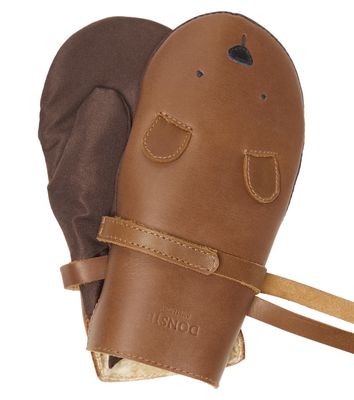 Donsje Kapi Bear leather mittens