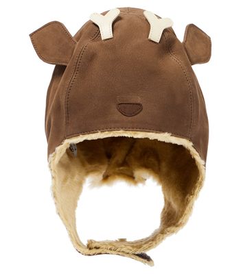 Donsje Kapi Stag faux fur and leather hat