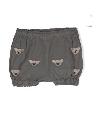 Donsje koala embroidered organic cotton shorts - Grey