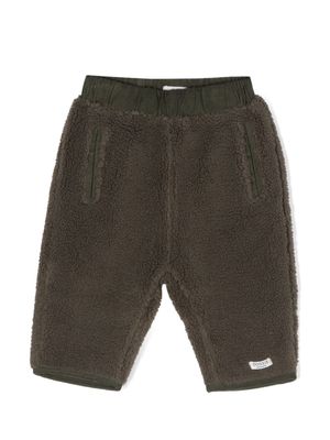 Donsje logo-tag fleece-texture trousers - Green