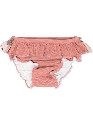 Donsje peplum-waist seersucker bikini bottoms - Pink