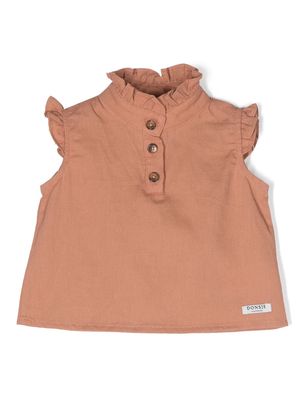 Donsje ruffle-detailed cotton blouse - Neutrals