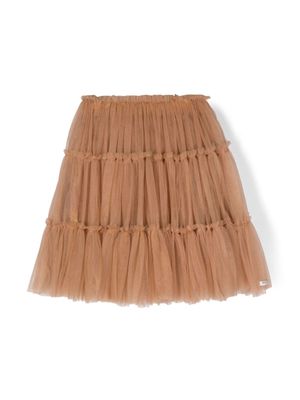 Donsje tulle tiered cotton skirt - Neutrals