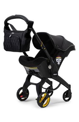 Doona Convertible Infant Car Seat/Compact Stroller System with Base & Midnight Essentials Bag Set