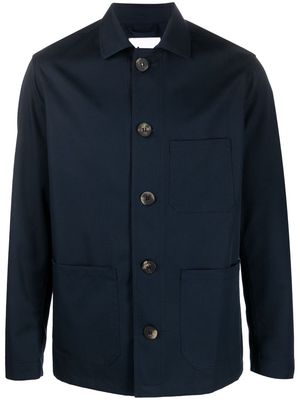 Doppiaa button-up cotton shirt jacket - Blue