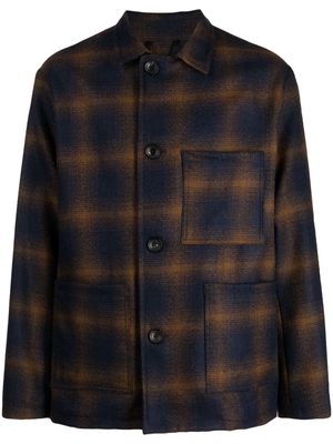 Doppiaa check-print virgin wool jacket - Brown