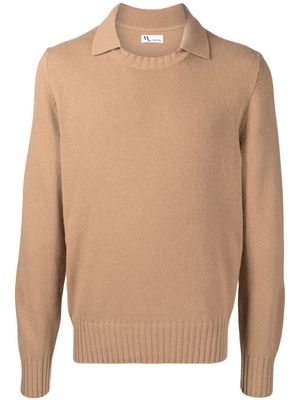 Doppiaa collared wool-blend jumper - Brown