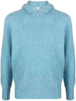 Doppiaa knitted virgin-wool hoodie - Blue