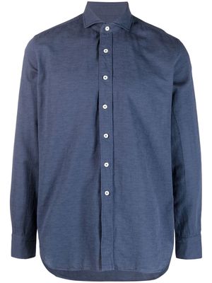 Doppiaa long-sleeve cotton shirt - Blue