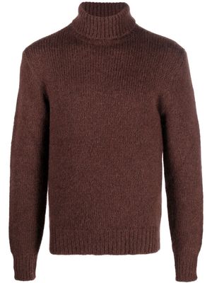 Doppiaa roll-neck knit jumper - Brown