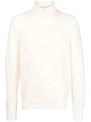 Doppiaa roll neck knitted sweater - White
