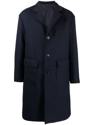 Doppiaa single-breasted virgin wool coat - Blue