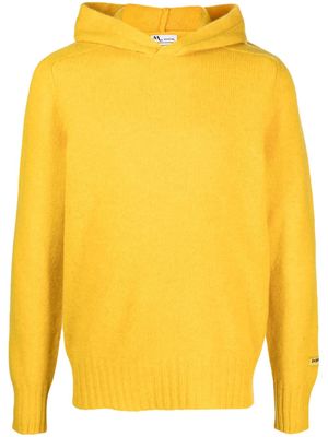 Doppiaa virgin wool knitted hoodie - Yellow