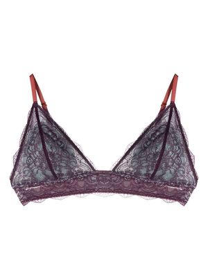 Dora Larsen lace panel triangle bra - Purple