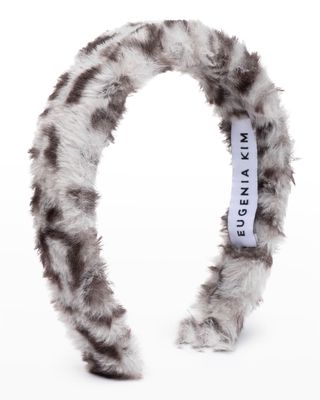 Dora Leopard-Print Faux-Fur Headband