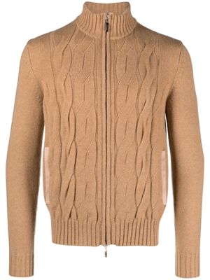 Doriani Cashmere high-neck cashmere cardigan - Neutrals