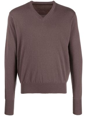 Doriani Cashmere V-neck cashmere sweater - Brown