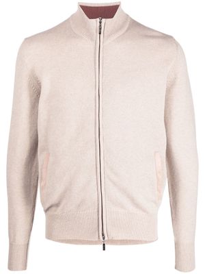 Doriani Cashmere zip-up cashmere jumper - Neutrals