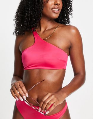 Dorina Muani reversible one shoulder bikini top in pink-Multi