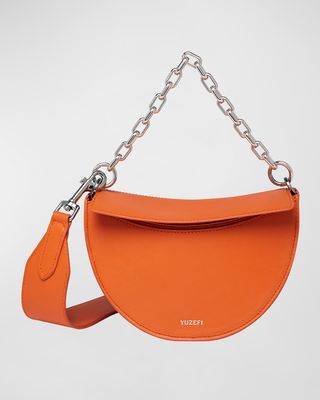 Doris Chain Leather Top-Handle Bag
