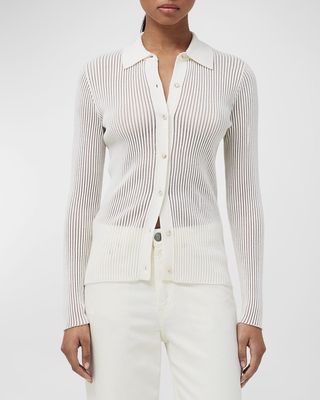 Dorit Ribbed Button-Front Top