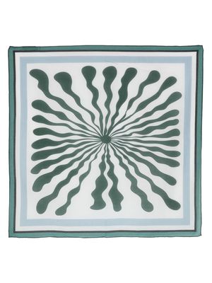 Dorothee Schumacher abstract-print cotton-silk scarf - Green