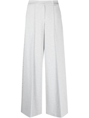 Dorothee Schumacher bead-embellished high-waisted palazzo trousers - Grey