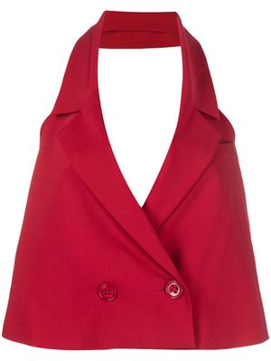 Dorothee Schumacher button-up halterneck waistcoat - Red