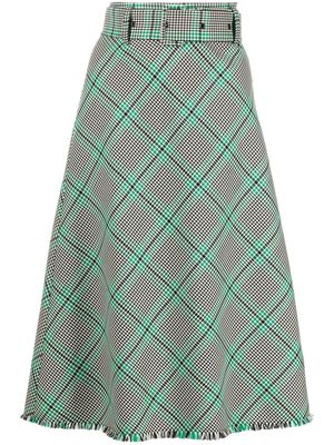 Dorothee Schumacher check-pattern belted midi skirt - Green
