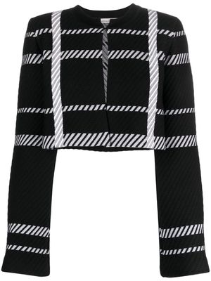 Dorothee Schumacher check-pattern round-neck cardigan - Black