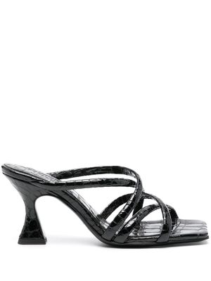 Dorothee Schumacher crossover-strap leather sandals - Black
