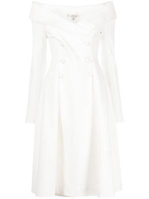 Dorothee Schumacher double-breasted off-shoulder dress - White