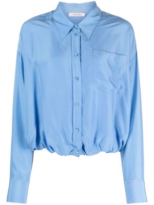 Dorothee Schumacher elasticated-hem silk shirt - Blue