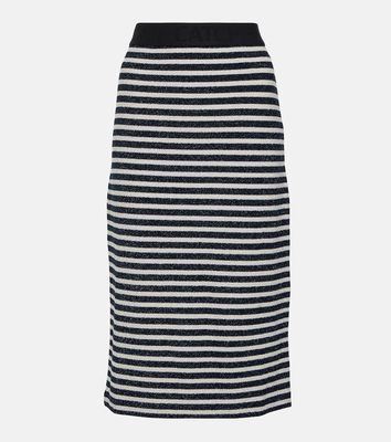 Dorothee Schumacher Endless Shimmer striped jersey midi skirt