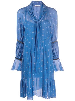 Dorothee Schumacher floral-print long-sleeve dress - Blue