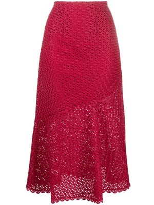 Dorothee Schumacher high-waisted macramé-lace skirt - Red
