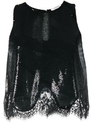 Dorothee Schumacher lace-panel sequin blouse - Black