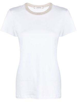 Dorothee Schumacher metallic-threading cotton-blend T-shirt - White