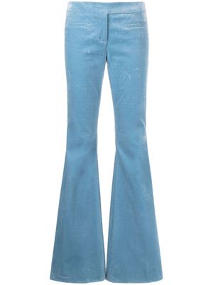 Dorothee Schumacher mid-rise velvet flared trousers - Blue